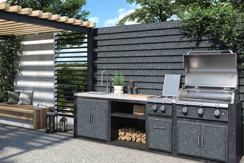 Spray Granite Outdoor Kitchen